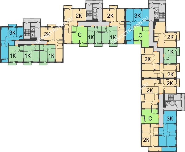 ЖК Орбита - планировка 8 этажа