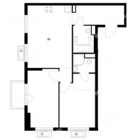2 комнатная квартира 58 м² в ЖК Савин парк, дом корпус 7 - планировка