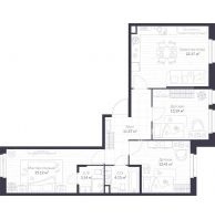 3 комнатная квартира 85,8 м² в ЖК Veren Next Шуваловский, дом 9 - планировка