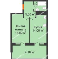 1 комнатная квартира 41,7 м², ЖК Клубный дом на Мечникова - планировка