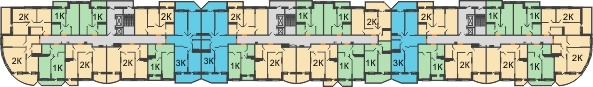 Планировка 4 этажа в доме Литер 2 в ЖК Россинский парк