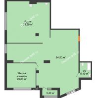 1 комнатная квартира 167,7 м², ЖК ROLE CLEF - планировка