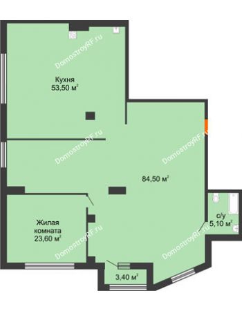1 комнатная квартира 167,7 м² - ЖК ROLE CLEF