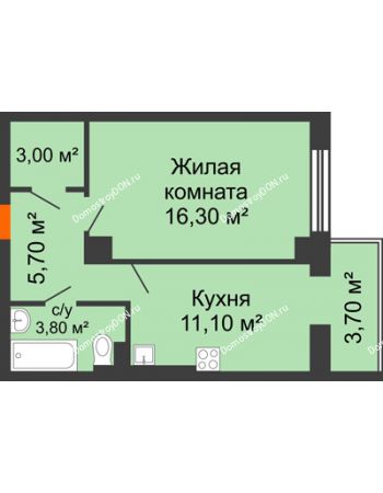 1 комнатная квартира 40,6 м² в ЖК Сокол Градъ, дом Литер 3