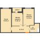 2 комнатная квартира 49,6 м² в ЖК Самолет, дом 1 очередь - Литер 4 - планировка