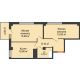 2 комнатная квартира 55,3 м² в ЖК Грин Парк, дом Литер 2 - планировка