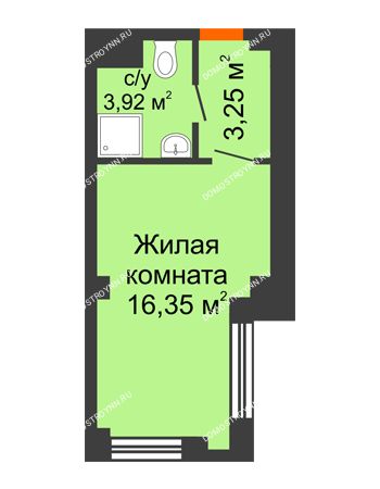 Студия 23,52 м² - Апартаменты Бирюза в Гордеевке