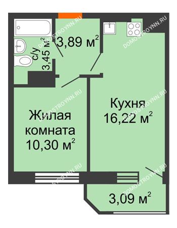 1 комнатная квартира 36,95 м² в ЖК Город времени, дом № 18