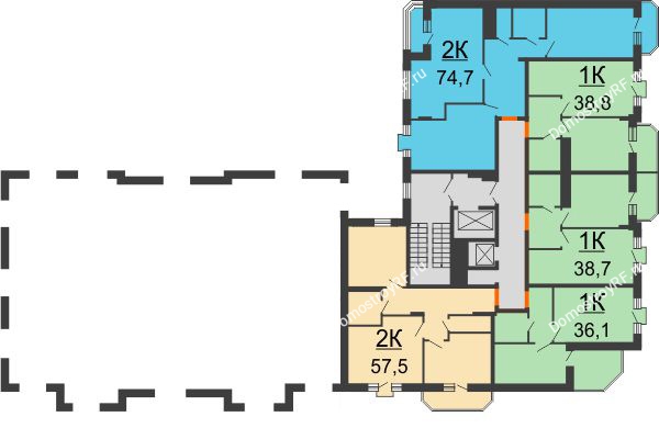 Планировка 10 этажа в доме 5 этап (секция 9-10) в ЖК Трамвай желаний