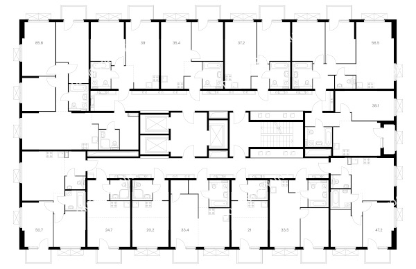 Планировка 17 этажа в доме корпус 1 в ЖК Савин парк