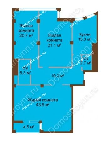 3 комнатная квартира 142,5 м² - ЖК Бояр Палас