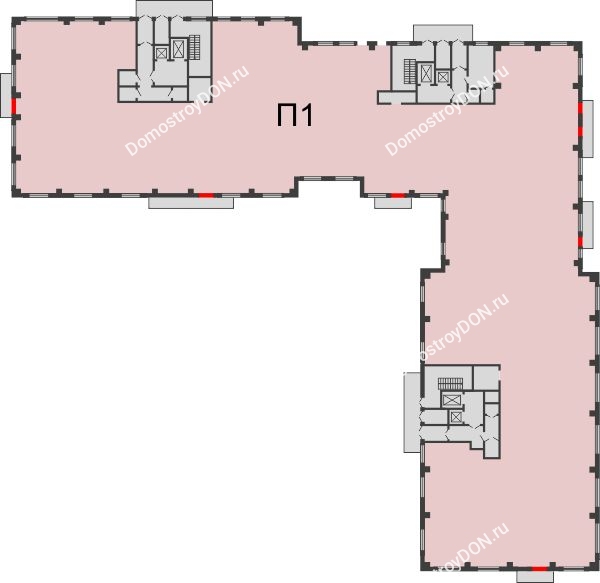 Планировка 1 этажа в доме Литер 6 в ЖК Сокол Градъ