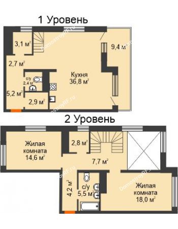2 комнатная квартира 110,1 м² в ЖК Октябрьский, дом ГП-1