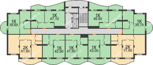 ЖК ОазисДом - планировка 10 этажа