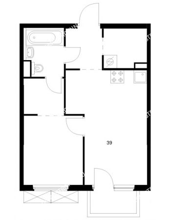 1 комнатная квартира 39 м² в ЖК Савин парк, дом корпус 10