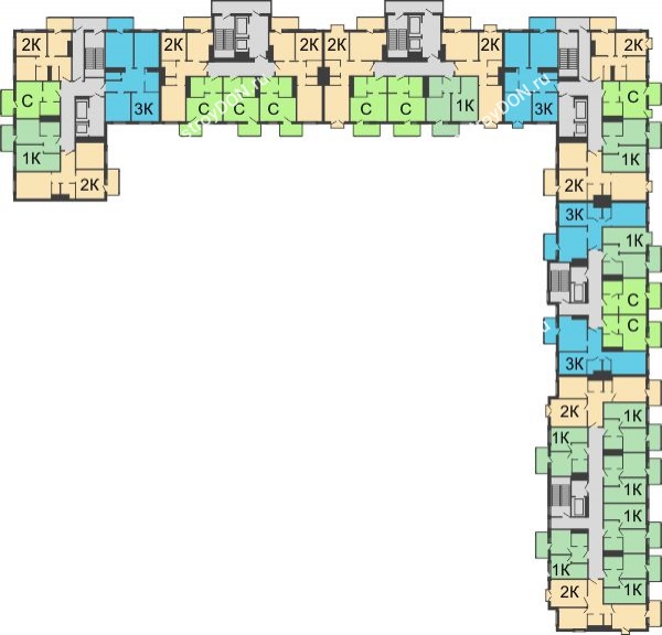 Планировка 1 этажа в доме Корпус 5-1.1 в ЖК 5 Элемент (Пятый Элемент)