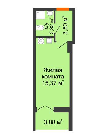 Студия 23,89 м² в ЖК Аврора, дом № 3