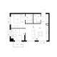 2 комнатная квартира 50,1 м² в ЖК Савин парк, дом корпус 9 - планировка