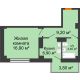 1 комнатная квартира 37,02 м² в ЖК Сокол Градъ, дом Литер 3 - планировка