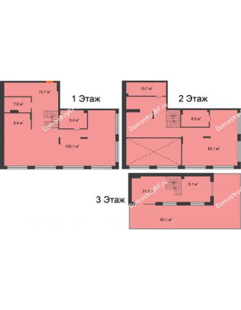 4 комнатная квартира 297,88 м² в Квартал 1А Первомайская, дом №3