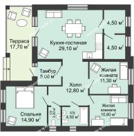 6 очередь — ЗУ96, 104,0 м² 104 м², КП Legenda (Легенда) - планировка