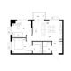 2 комнатная квартира 49,1 м² в ЖК Савин парк, дом корпус 9 - планировка