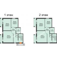 3 комнатный таунхаус 100 м² в КП Северная Гардарика, дом дупельхаусы 100 м² - планировка