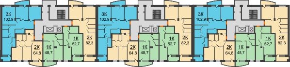 Планировка 2 этажа в доме Позиция 9 в ЖК Спутник