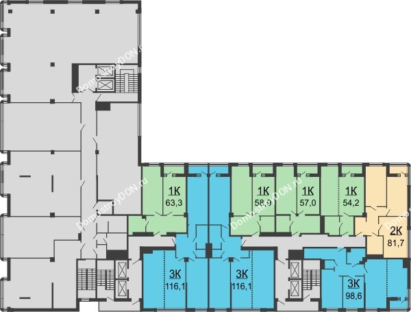 ЖК Бристоль - планировка 3 этажа