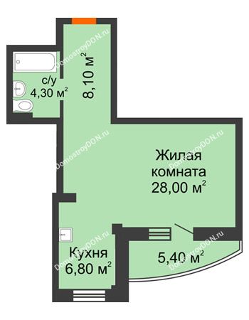 1 комнатная квартира 49,9 м² - ЖК Южная Башня