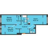 3 комнатная квартира 73,18 м² в ЖК Колумб, дом Сальвадор ГП-4 - планировка
