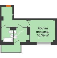 1 комнатная квартира 37,02 м² в ЖК Сокол Градъ, дом Литер 1 - планировка